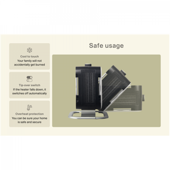 Mill | Compact PTC Fan Heater | CUS1800MECW | PTC Fan | 1800 W | Number of power levels 3 | Suitable for rooms up to 10-30 m² | White