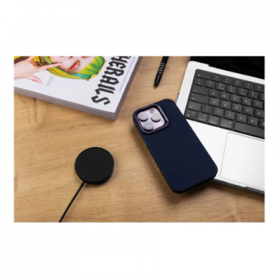 Fixed | MagFlow | Back cover | Apple | iPhone 15 Plus | Liquid silicon | Blue