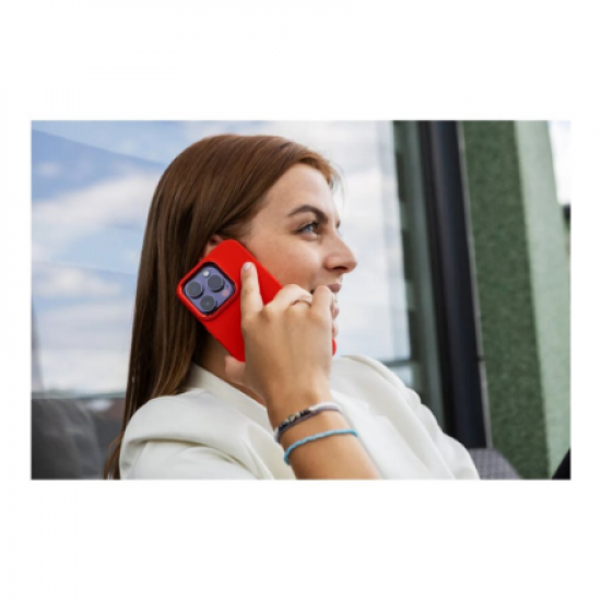 Fixed | MagFlow | Back cover | Apple | iPhone 15 Plus | Liquid silicon | Red