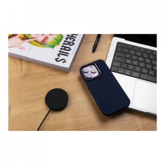 Fixed | MagFlow | Back cover | Apple | iPhone 15 | Liquid silicon | Blue