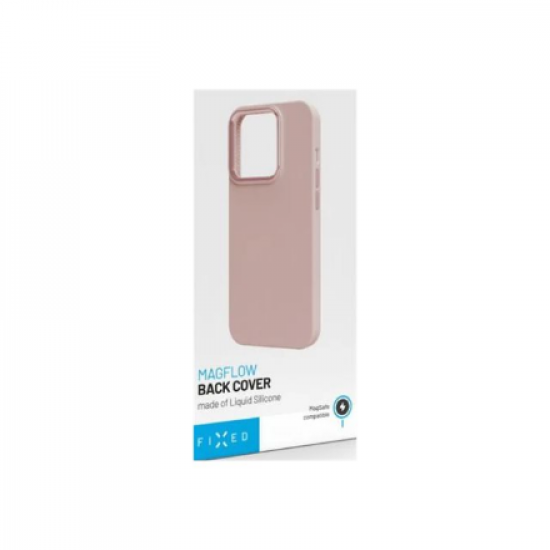 Fixed | MagFlow | Back cover | Apple | iPhone 15 | Liquid silicon | Pink