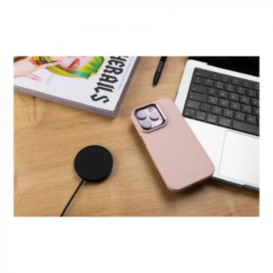 Fixed | MagFlow | Back cover | Apple | iPhone 15 | Liquid silicon | Pink