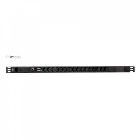 Aten | Basic Metered 0U PDU with Surge Protection (16A, 16 Outlet IEC 320 C13) | PE1216SG