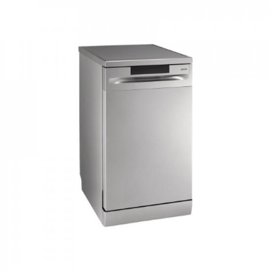 Dishwasher | GS520E15S | Free standing | Width 45 cm | Number of place settings 9 | Number of programs 5 | Energy efficiency class E | Display | AquaStop function | Grey