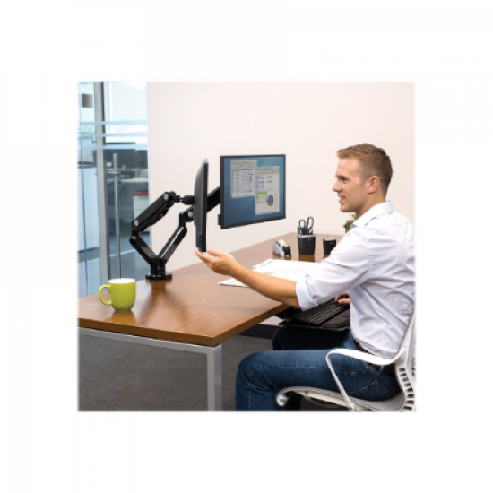 Fellowes | Platinum Series Dual Horizontal Monitor Arm | 8042501 | Black