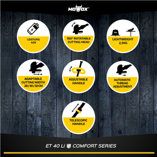 MoWox | Hand Held Battery Grass Trimmer (without battery) | ET 40 Li | Cordless