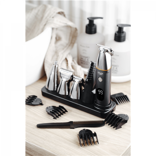 Adler | 5in1 Men’s Grooming Kit | AD 2946 | Cordless | Number of length steps 4 | Black/Stainless Steel