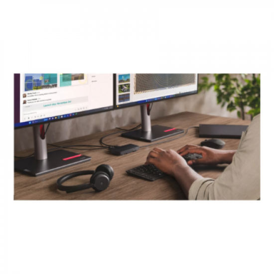 Lenovo | USB-C Dual Display Travel Dock w/o Adapter | 40B90000WW | Ethernet LAN (RJ-45) ports 1 | USB 3.0 (3.1 Gen 1) ports quantity 1 x USB-A 10 Gbps, 2 x USB-C 10 Gbps | HDMI ports quantity 1 | 65 W | Warranty 36 month(s)