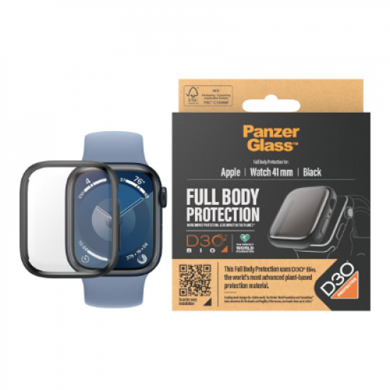 PanzerGlass | Screen protector | Apple | Watch Series 9 with D30, 41mm | Glass | Black