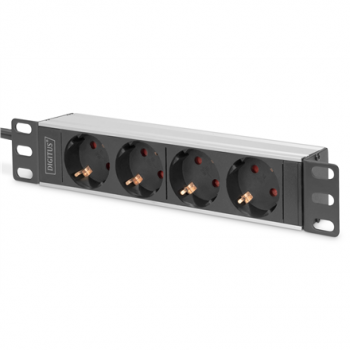 10” Socket Strip with Aluminum Profile, 4-way safety sockets | DN-95418