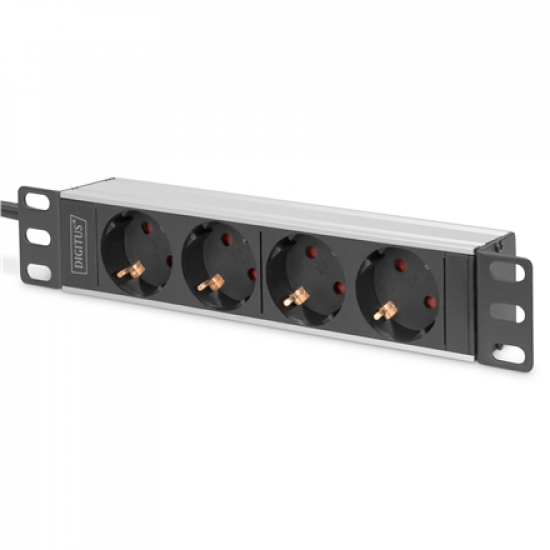 10” Socket Strip with Aluminum Profile, 4-way safety sockets | DN-95418