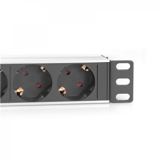 10” Socket Strip with Aluminum Profile, 4-way safety sockets | DN-95418