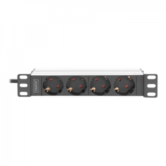 10” Socket Strip with Aluminum Profile, 4-way safety sockets | DN-95418