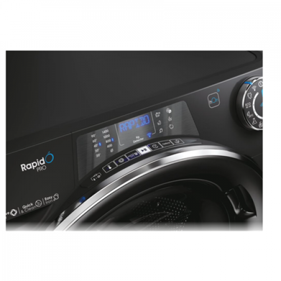 Candy | Washing Machine | RP 496BWMBCB/1-S | Energy efficiency class A | Front loading | Washing capacity 9 kg | 1400 RPM | Depth 53 cm | Width 60 cm | Display | TFT | Steam function | Wi-Fi | Glossy Black