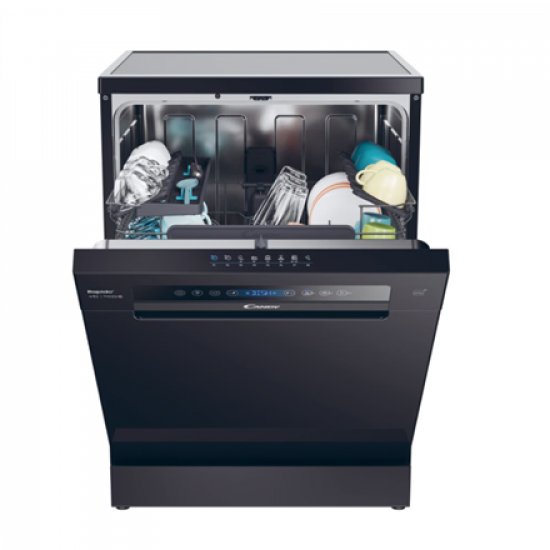 Dishwasher | CF 5C6F0B | Free standing | Width 59.7 cm | Number of place settings 15 | Number of programs 8 | Energy efficiency class C | Display | Black