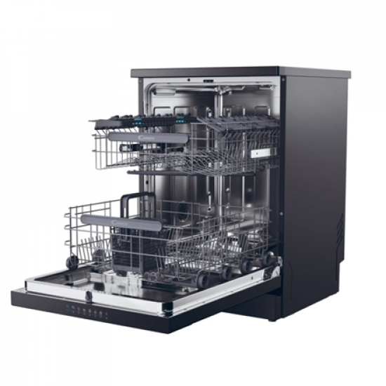 Dishwasher | CF 5C6F0B | Free standing | Width 59.7 cm | Number of place settings 15 | Number of programs 8 | Energy efficiency class C | Display | Black