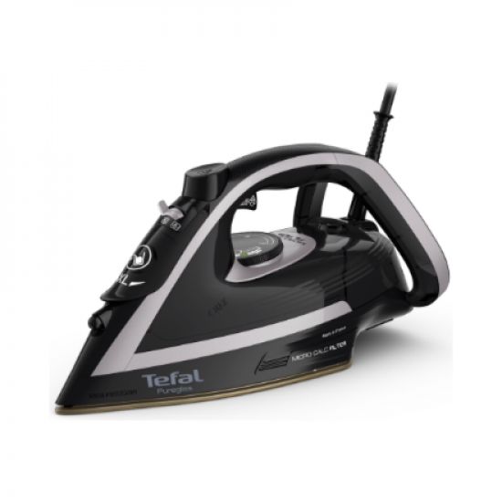 TEFAL | FV8062 Puregliss | Steam Iron | 3000 W | Water tank capacity 0.27 ml | Continuous steam 50 g/min | Steam boost performance 280 g/min | Black/Grey