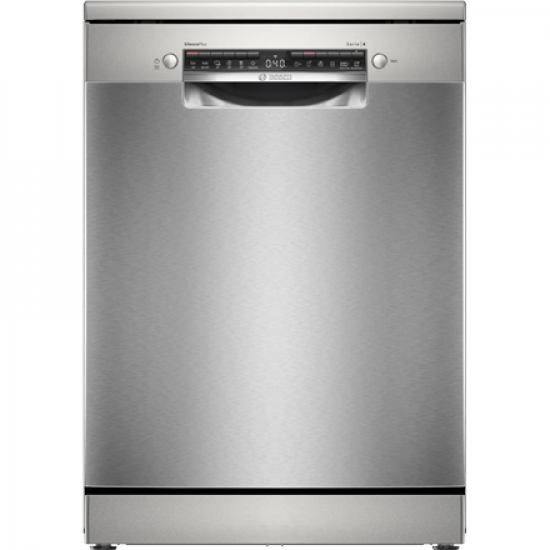 Dishwasher | SMS4EMI06E | Free standing | Width 60 cm | Number of place settings 14 | Number of programs 6 | Energy efficiency class B | Display | AquaStop function | Silver inox