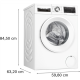 Bosch | Washing Machine | WGG244ZMSN | Energy efficiency class A | Front loading | Washing capacity 9 kg | 1400 RPM | Depth 59 cm | Width 60 cm | LED | Steam function | Direct drive | White