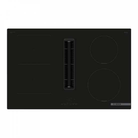 Bosch | PVS811B16E | Induction hob with integrated ventilation system | 80 cm | Number of burners/cooking zones 4 | B | Black | Touch