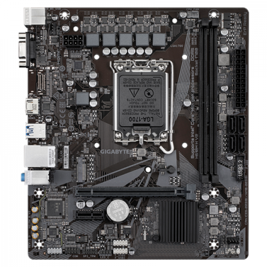 Gigabyte | H610M H V2 G1.0 | Processor family Intel | Processor socket LGA1700 | DDR5 | Supported hard disk drive interfaces M.2, SATA | Number of SATA connectors 4