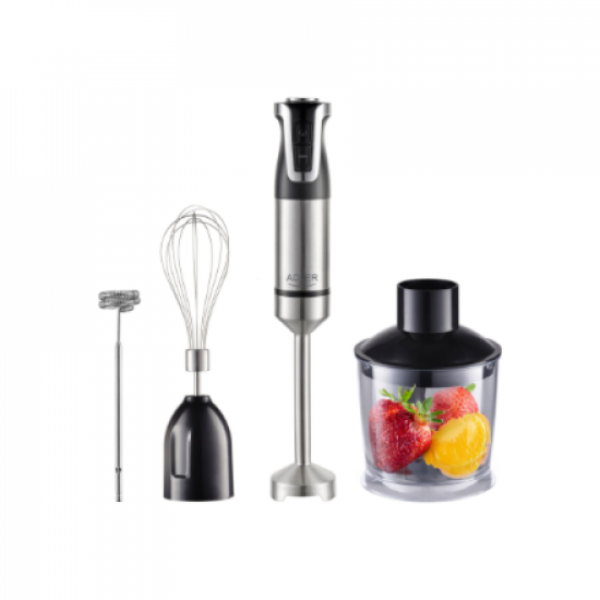 Adler | AD 4627 | Hand Blender Set | 1800 W | Number of speeds 20 | Turbo mode | Chopper | Stainless Steel/Black