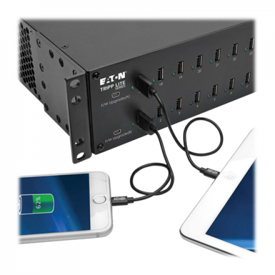 Tripp Lite 32-Port USB Charging Station with Syncing, 230V, 5V 80A (400W) USB Charger Output, 2U Rack-Mount | U280-032-RMINT