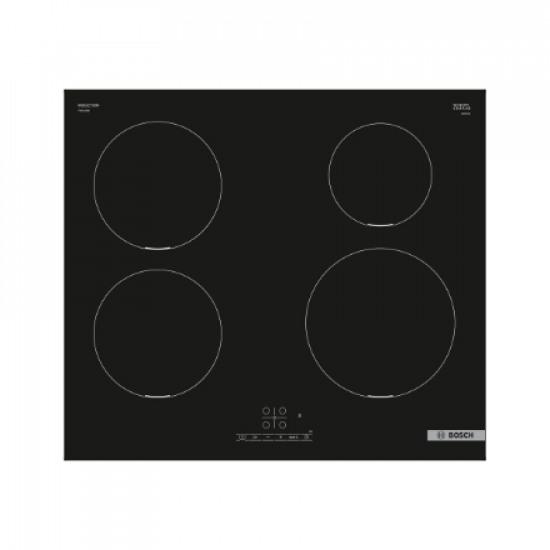 Bosch Hob | PIE611BB5E | Induction | Number of burners/cooking zones 4 | Touch | Timer | Black | Display