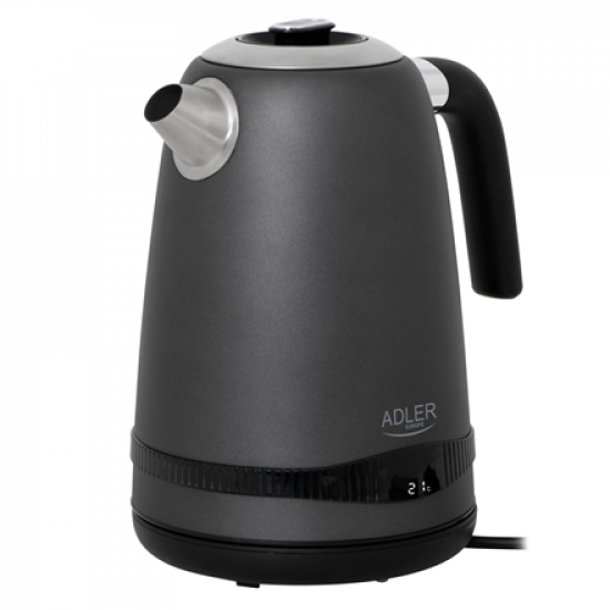 Adler Kettle | AD 1295g SS | Electric | 2200 W | 1.7 L | Stainless Steel | 360° rotational base | Grey