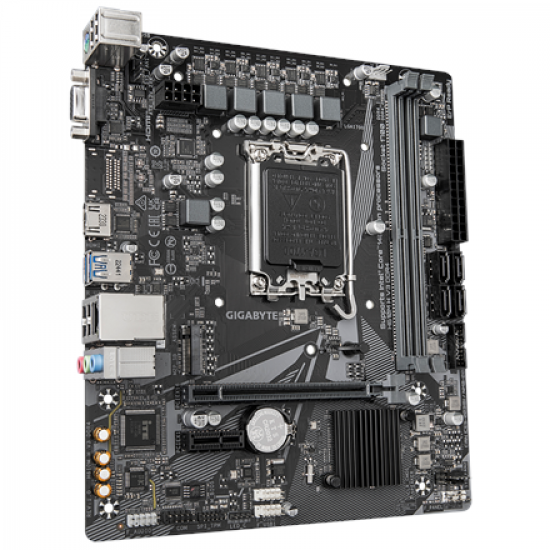 Gigabyte | H610M H V3 DDR4 | Processor family Intel | Processor socket LGA1700 | DDR4 DIMM | Supported hard disk drive interfaces M.2, SATA | Number of SATA connectors 4