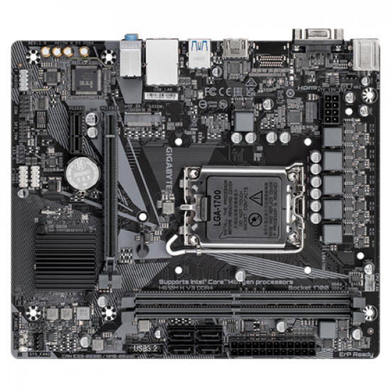 Gigabyte | H610M H V3 DDR4 | Processor family Intel | Processor socket LGA1700 | DDR4 DIMM | Supported hard disk drive interfaces M.2, SATA | Number of SATA connectors 4