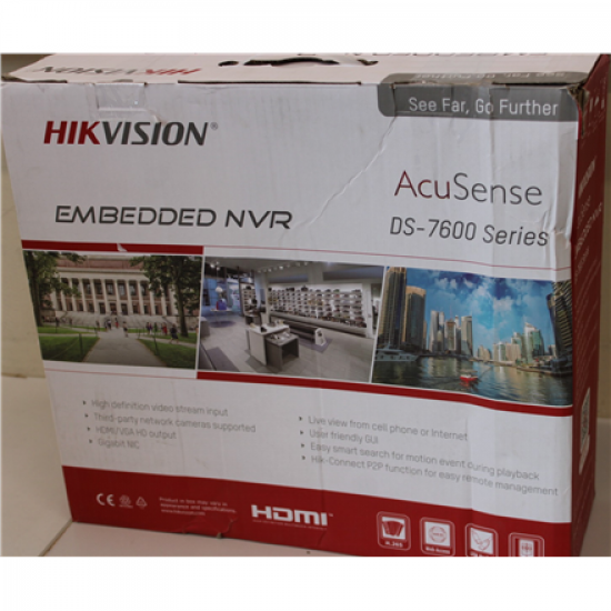 SALEOUT|Hikvision NVR DS-7608NXI-K2/8P, AcuSense, 8 channels, 8 PoE ports, 2 HDDs up to 10TB, VGA and HDMI exits, In 80 Mbps/Out 80 Mbps | Hikvision | NVR | DS-7608NXI-K2/8P | DAMAGED PACKAGING