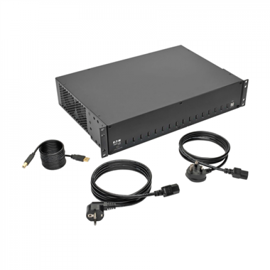 Tripp Lite 16-Port USB Charging Station with Syncing, 230V, 5V 40A (200W) USB Charger Output, 2U Rack-Mount | U280-016-RMINT