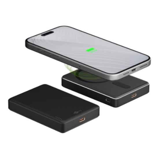 Goobay Magnetic Wireless Power Bank | 70183 | 10000 mAh | USB-C | Black