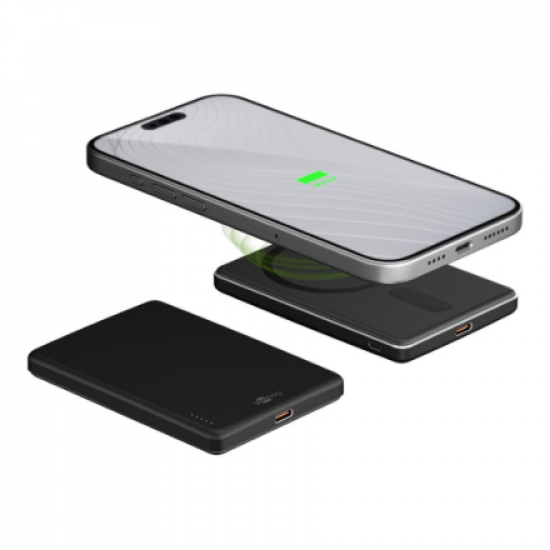 Goobay Magnetic Wireless Power Bank | 70182 | 5000 mAh | USB-C | Black