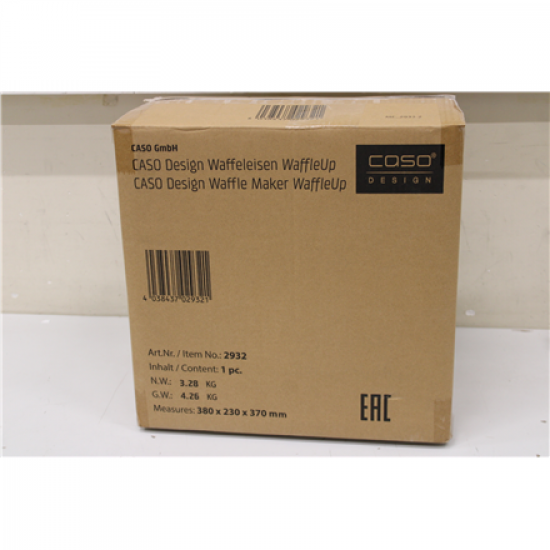 SALE OUT. Caso WaffleUp Waffle Maker, 800 W, Stainless Steel, DAMAGED PACKAGING | Caso WaffleUp | Waffle Maker | 800 W | Number of pastry 1 | Waffle | Silver | USED, DIRTY, SCRATCHED, MISSING  SPATULA