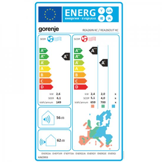 Gorenje | Air Conditioner, Indoor unit | 20003656 REA26 KC