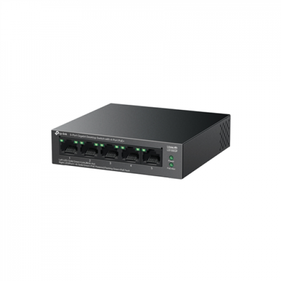TP-LINK | 5-Port Gigabit Desktop Switch with  4-Port PoE+ | LS105GP | Unmanaged | Desktop