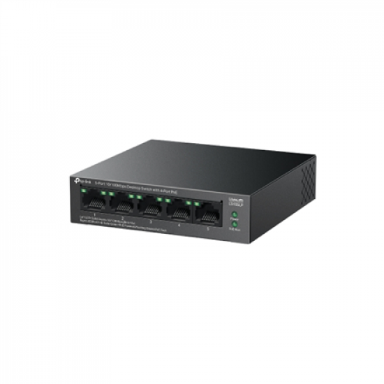 TP-LINK | 5-Port 10/100Mbps Switch with 4-Port PoE | LS105LP | Unmanaged | Desktop