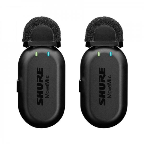 Shure | MoveMic Two Channel Wireless Lavalier Microphones | Noise reduction