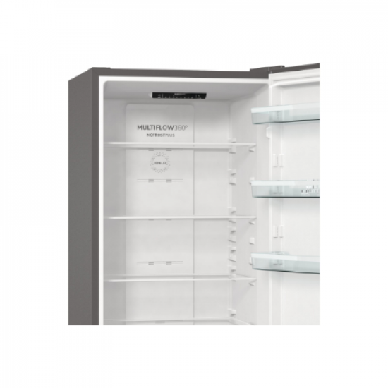 Gorenje Refrigerator | NRK6202ES4 | Energy efficiency class E | Free standing | Combi | Height 200 cm | No Frost system | Fridge net capacity 235 L | Freezer net capacity 96 L | Display | 38 dB | Grey