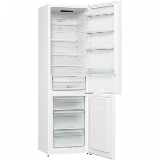 Gorenje Refrigerator | NRK6202EW4 | Energy efficiency class E | Free standing | Combi | Height 200 cm | No Frost system | Fridge net capacity 235 L | Freezer net capacity 96 L | Display | 38 dB | White