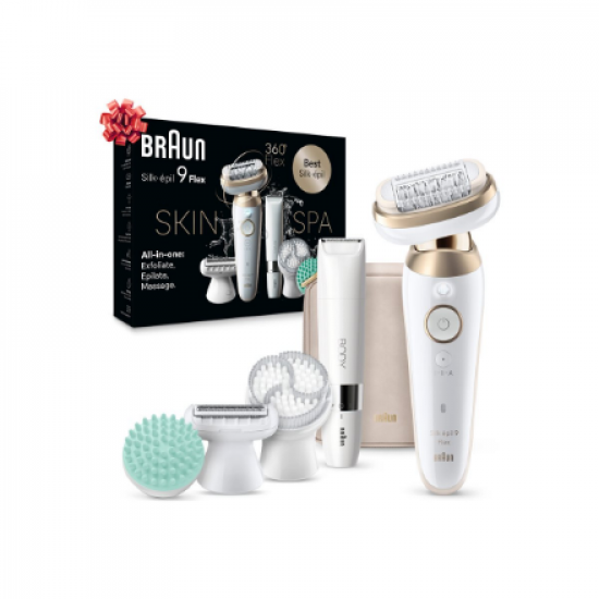 Braun Epilator | SES9-481 Silk épil 9 Flex 3D | Operating time (max) 50 min | Number of power levels 2 | Wet & Dry | White/Gold