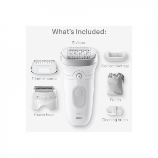 Braun Epilator | SE7-041 Silk épil 7 | Number of power levels 2 | Wet & Dry | White/Silver