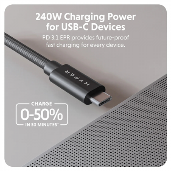 Hyper | HyperDrive Next USB4 Type-C Performance Cable, 1.2 m | HD6500BKGL