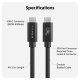 Hyper | HyperDrive Next USB4 Type-C Performance Cable, 1.2 m | HD6500BKGL