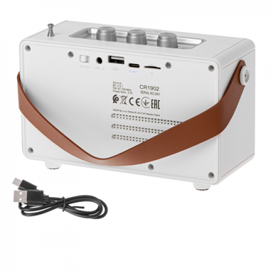 Camry | Speaker with radio | CR 1902 W | White | Wireless connection