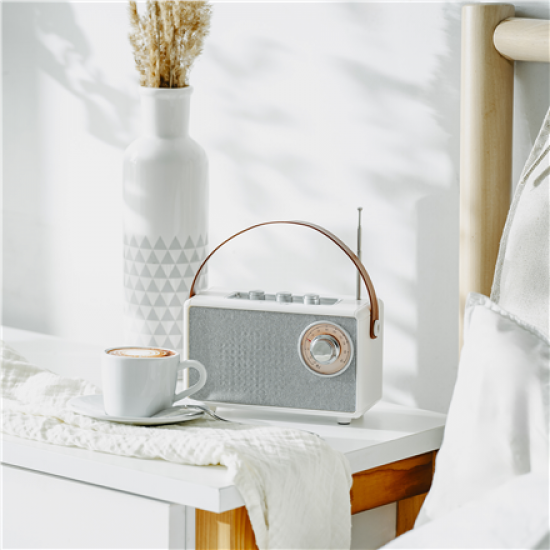 Camry | Speaker with radio | CR 1902 W | White | Wireless connection