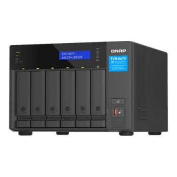 QNAP ZFS-based storage | TVS-h674-i5-32G with PCIe Gen 4 expandability for 10/25GbE connectivity, M.2 NVMe SSD caching and multi-threads processors | Intel | i5-12400 6-core/12-thread | 32 GB | DDR4 SODIMM | Black