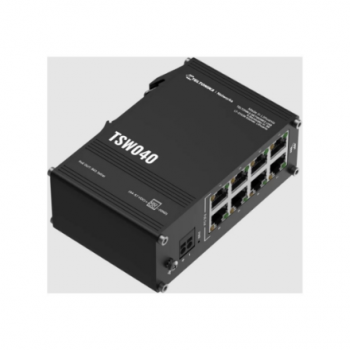 Teltonika Industrial Switch | TSW040 | Unmanaged | DIN rail mountable | 10/100 Mbps (RJ-45) ports quantity 8 | PoE+ ports quantity 8 | Power supply type 2-pin industrial DC power socket